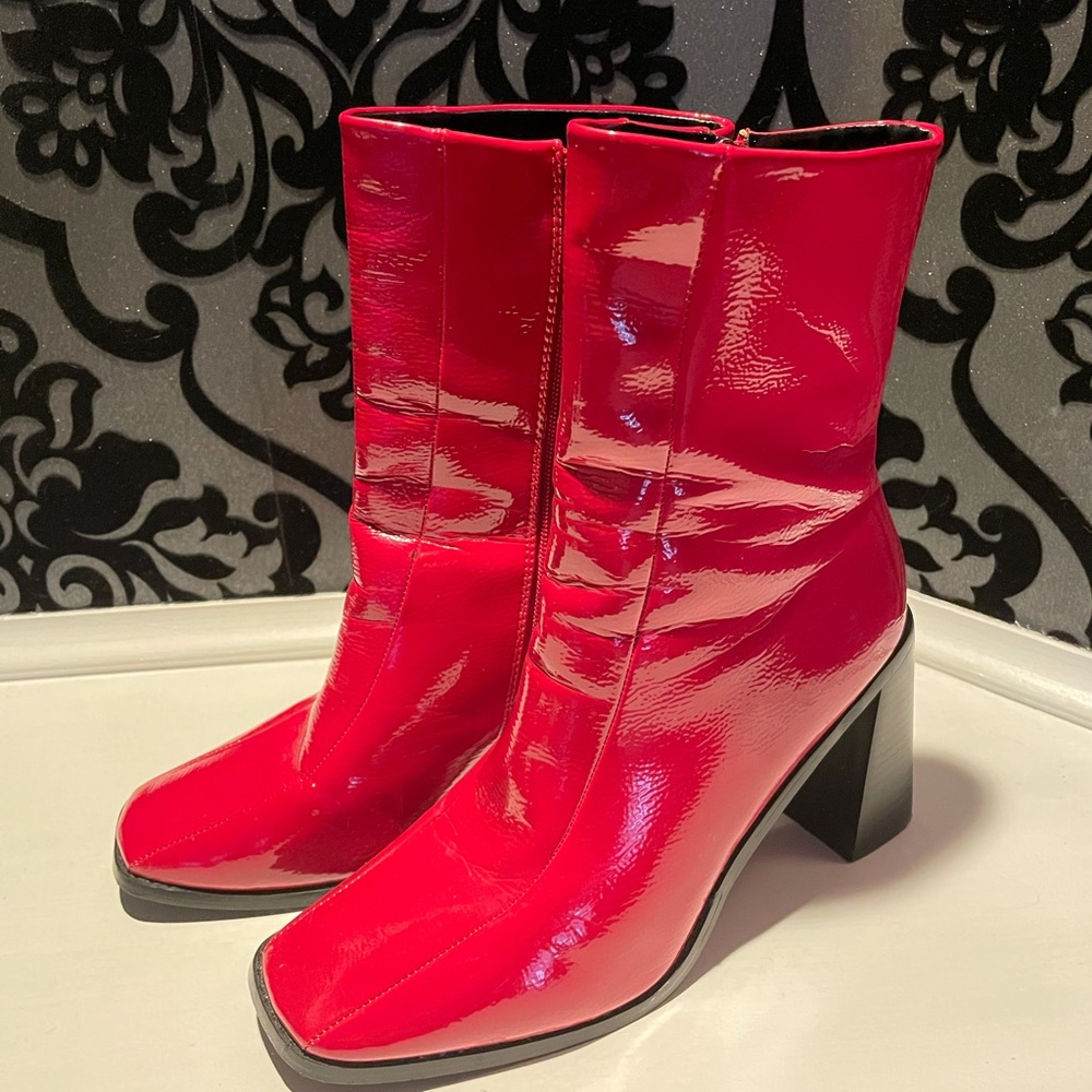 Red Patent Leather Boots